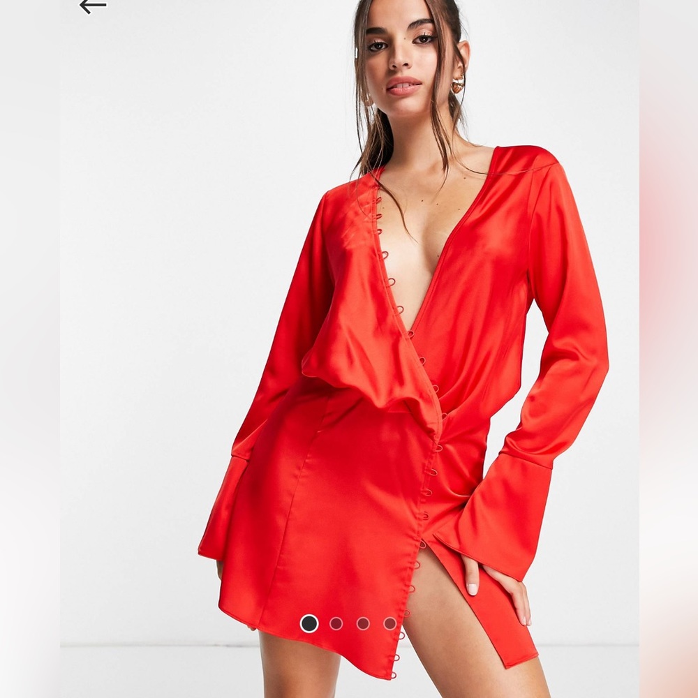 Brand New Red Silk Dress Size L
